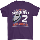 2 Year Wedding Anniversary 2nd Rugby Mens T-Shirt 100% Cotton Purple