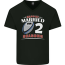 2 Year Wedding Anniversary 2nd Rugby Mens V-Neck Cotton T-Shirt Black