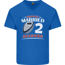 2 Year Wedding Anniversary 2nd Rugby Mens V-Neck Cotton T-Shirt Royal Blue