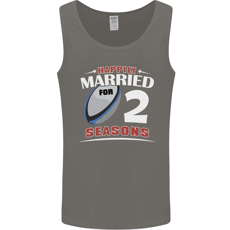 2 Year Wedding Anniversary 2nd Rugby Mens Vest Tank Top Charcoal