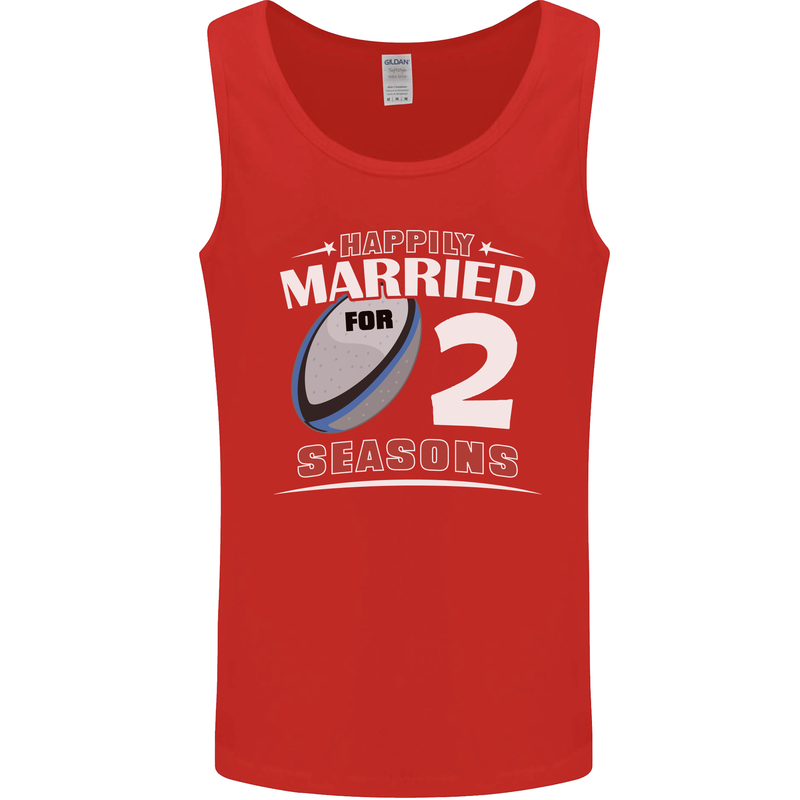 2 Year Wedding Anniversary 2nd Rugby Mens Vest Tank Top Red