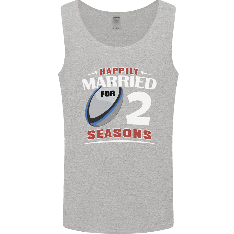 2 Year Wedding Anniversary 2nd Rugby Mens Vest Tank Top Sports Grey