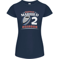 2 Year Wedding Anniversary 2nd Rugby Womens Petite Cut T-Shirt Navy Blue