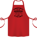 2nd Wedding Anniversary 2 Year Funny Wife Cotton Apron 100% Organic Red