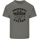 2nd Wedding Anniversary 2 Year Funny Wife Mens Cotton T-Shirt Tee Top Charcoal
