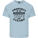 2nd Wedding Anniversary 2 Year Funny Wife Mens Cotton T-Shirt Tee Top Light Blue