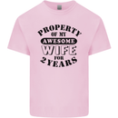 2nd Wedding Anniversary 2 Year Funny Wife Mens Cotton T-Shirt Tee Top Light Pink