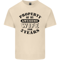 2nd Wedding Anniversary 2 Year Funny Wife Mens Cotton T-Shirt Tee Top Natural