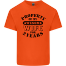 2nd Wedding Anniversary 2 Year Funny Wife Mens Cotton T-Shirt Tee Top Orange