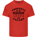 2nd Wedding Anniversary 2 Year Funny Wife Mens Cotton T-Shirt Tee Top Red