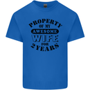 2nd Wedding Anniversary 2 Year Funny Wife Mens Cotton T-Shirt Tee Top Royal Blue