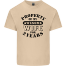 2nd Wedding Anniversary 2 Year Funny Wife Mens Cotton T-Shirt Tee Top Sand
