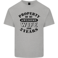 2nd Wedding Anniversary 2 Year Funny Wife Mens Cotton T-Shirt Tee Top Sports Grey