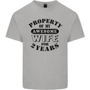 2nd Wedding Anniversary 2 Year Funny Wife Mens Cotton T-Shirt Tee Top Sports Grey