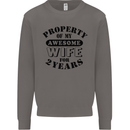 2nd Wedding Anniversary 2 Year Funny Wife Mens Sweatshirt Jumper Charcoal