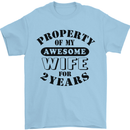 2nd Wedding Anniversary 2 Year Funny Wife Mens T-Shirt 100% Cotton Light Blue