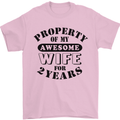2nd Wedding Anniversary 2 Year Funny Wife Mens T-Shirt 100% Cotton Light Pink