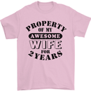 2nd Wedding Anniversary 2 Year Funny Wife Mens T-Shirt 100% Cotton Light Pink