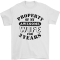 2nd Wedding Anniversary 2 Year Funny Wife Mens T-Shirt 100% Cotton White