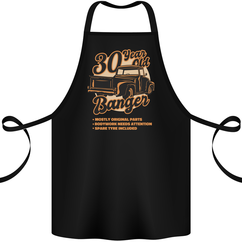 30 Year Old Banger Birthday 30th Year Old Cotton Apron 100% Organic Black
