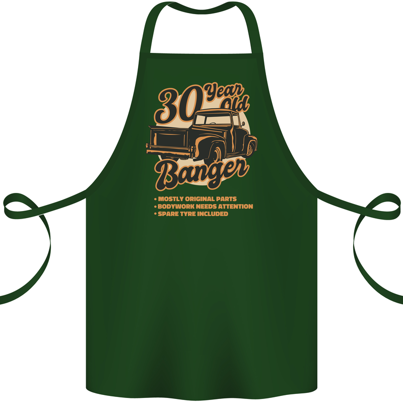 30 Year Old Banger Birthday 30th Year Old Cotton Apron 100% Organic Forest Green