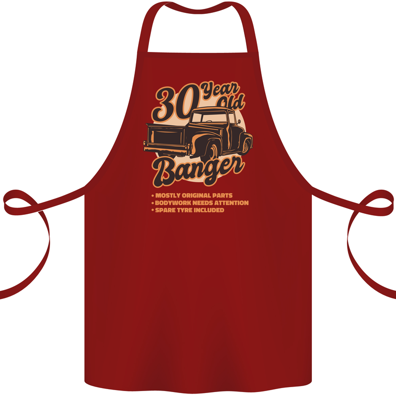 30 Year Old Banger Birthday 30th Year Old Cotton Apron 100% Organic Maroon