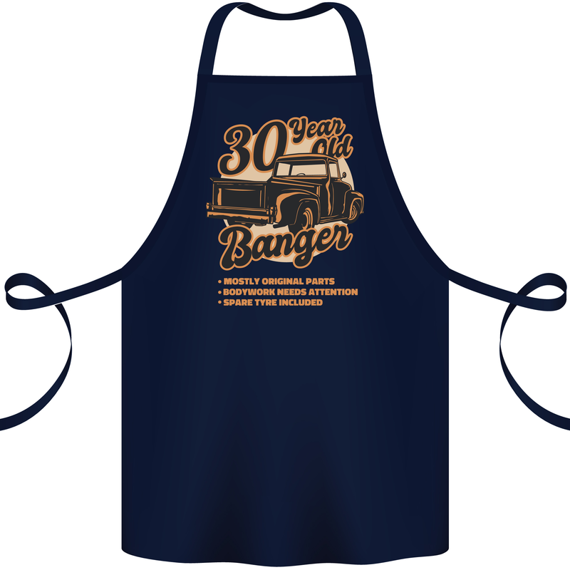30 Year Old Banger Birthday 30th Year Old Cotton Apron 100% Organic Navy Blue