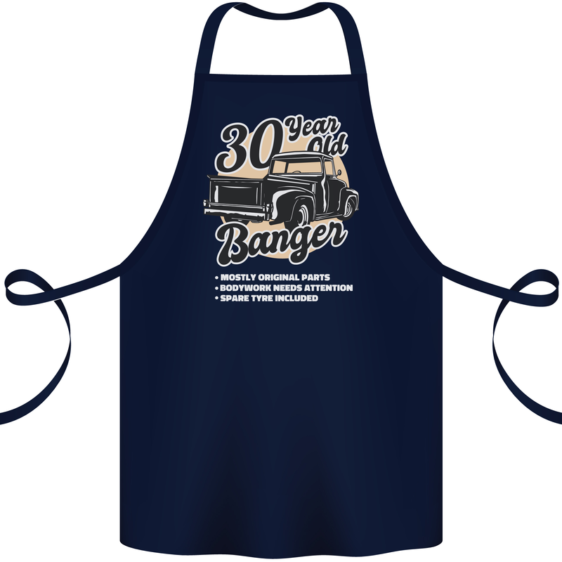 30 Year Old Banger Birthday 30th Year Old Cotton Apron 100% Organic Navy Blue