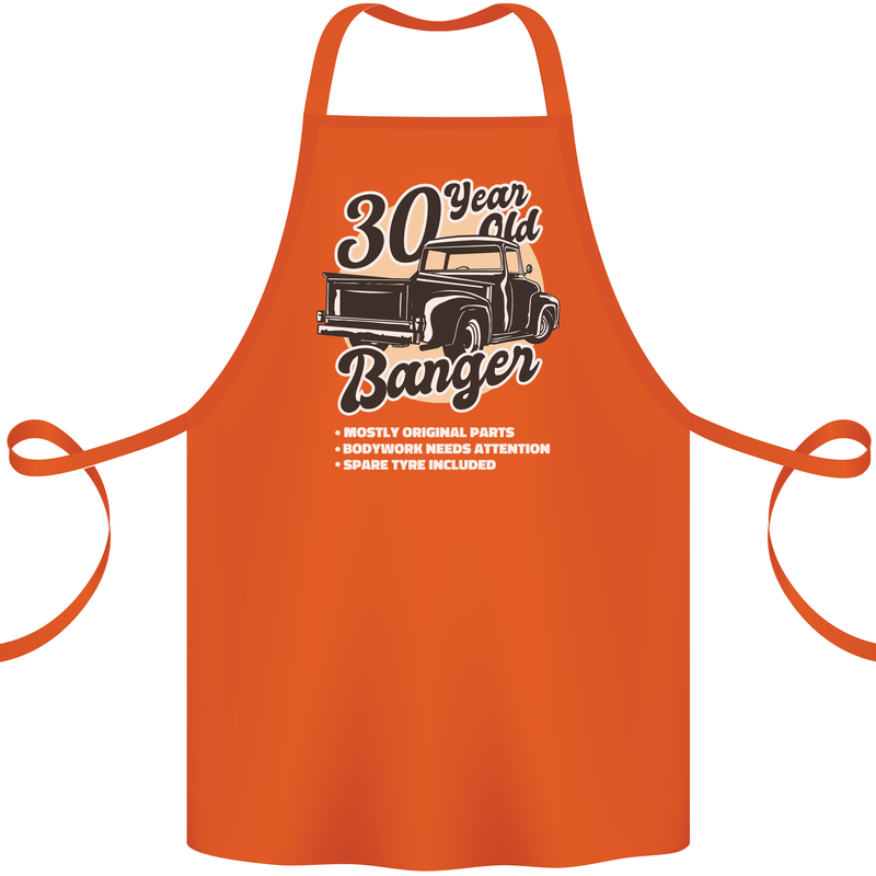 30 Year Old Banger Birthday 30th Year Old Cotton Apron 100% Organic Orange