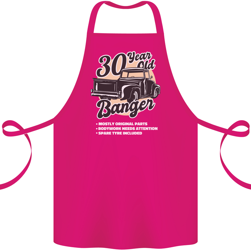 30 Year Old Banger Birthday 30th Year Old Cotton Apron 100% Organic Pink