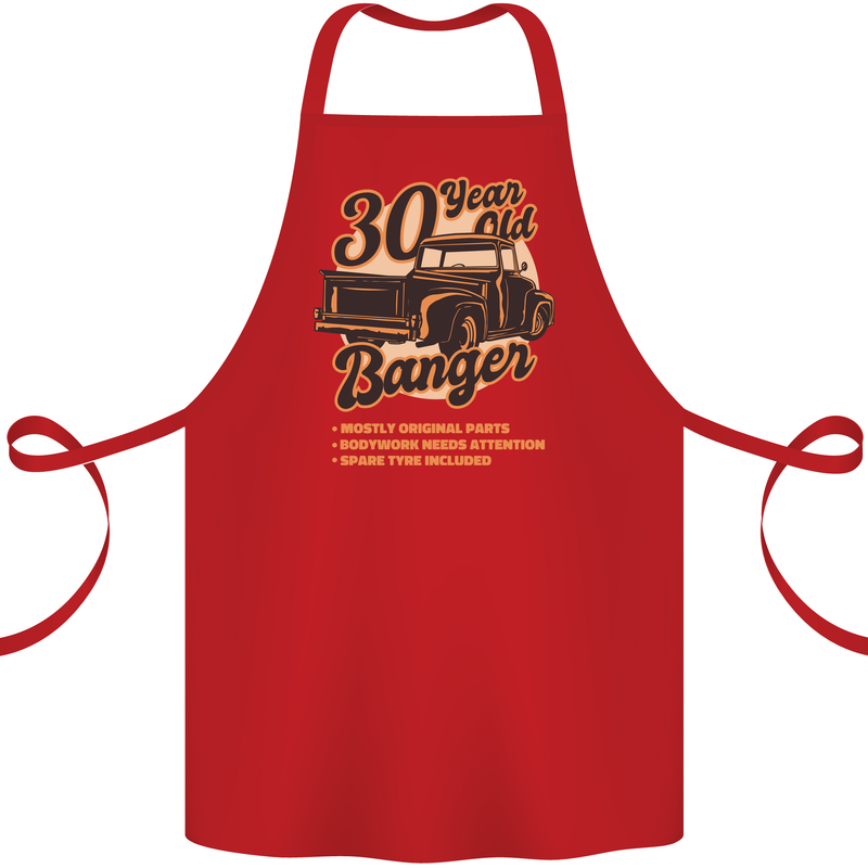 30 Year Old Banger Birthday 30th Year Old Cotton Apron 100% Organic Red