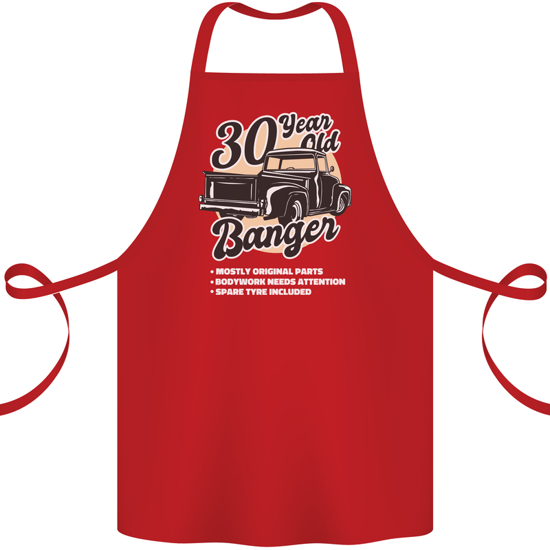 30 Year Old Banger Birthday 30th Year Old Cotton Apron 100% Organic Red