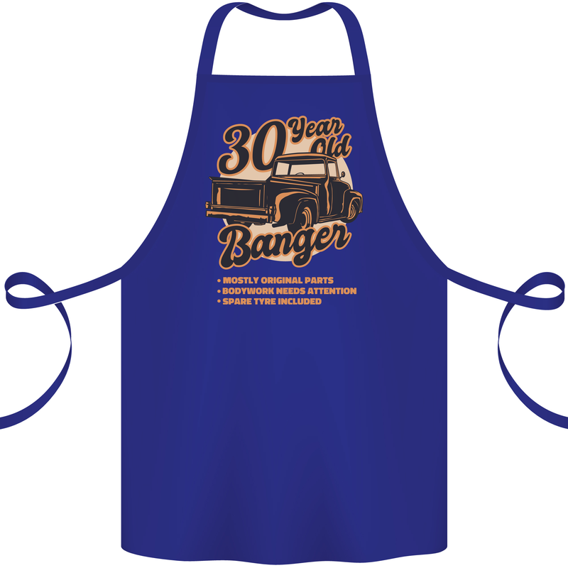 30 Year Old Banger Birthday 30th Year Old Cotton Apron 100% Organic Royal Blue