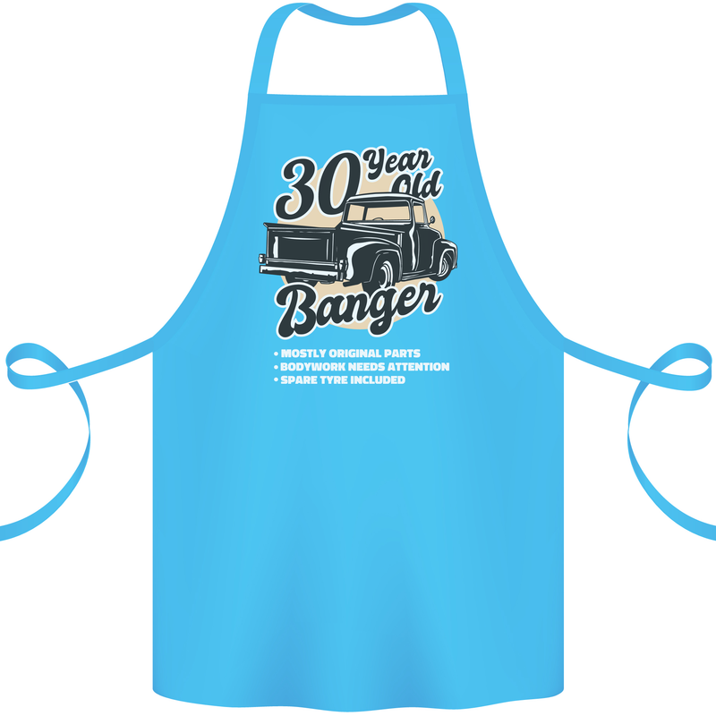 30 Year Old Banger Birthday 30th Year Old Cotton Apron 100% Organic Turquoise