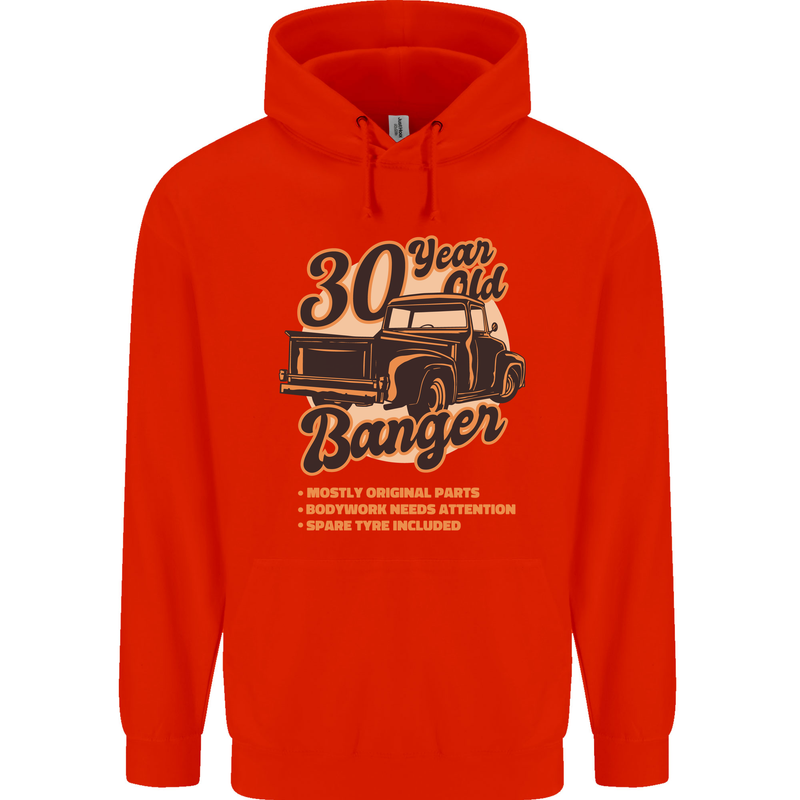 30 Year Old Banger Birthday 30th Year Old Mens 80% Cotton Hoodie Bright Red