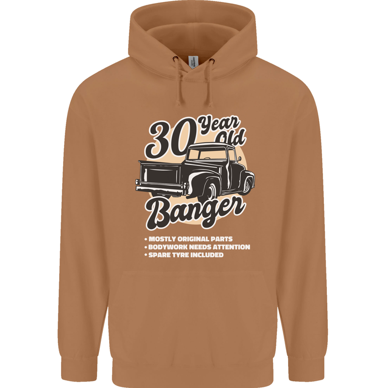 30 Year Old Banger Birthday 30th Year Old Mens 80% Cotton Hoodie Caramel Latte