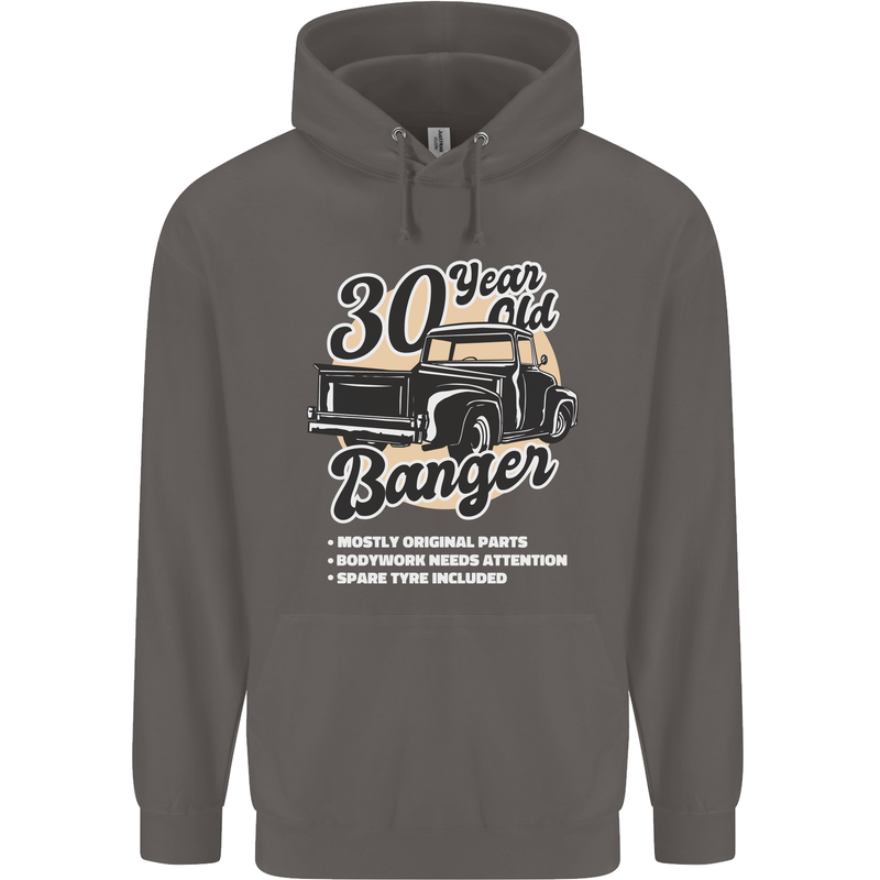 30 Year Old Banger Birthday 30th Year Old Mens 80% Cotton Hoodie Charcoal