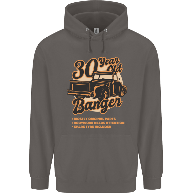 30 Year Old Banger Birthday 30th Year Old Mens 80% Cotton Hoodie Charcoal