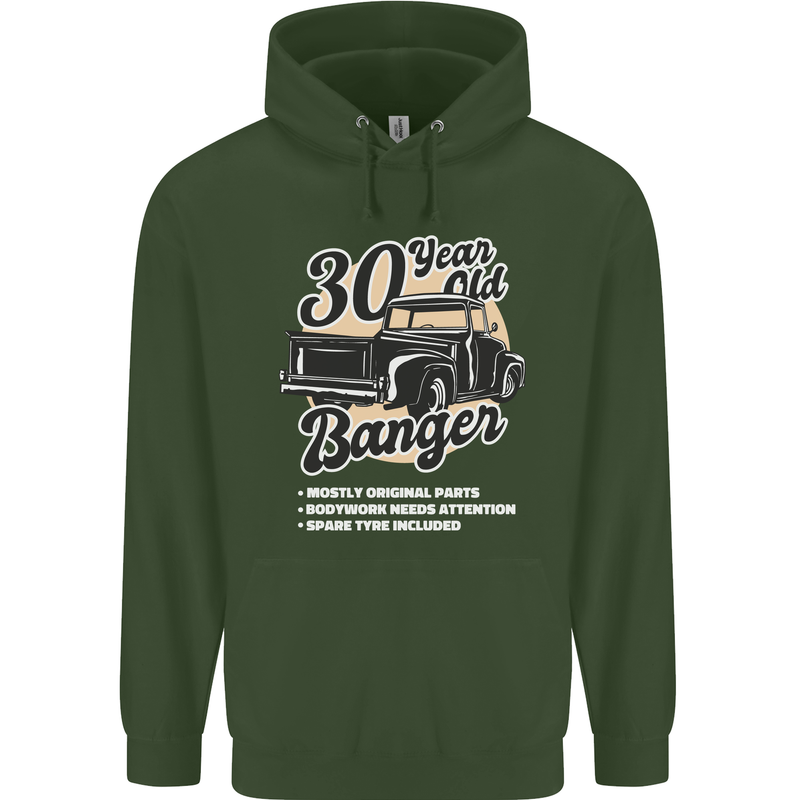 30 Year Old Banger Birthday 30th Year Old Mens 80% Cotton Hoodie Forest Green