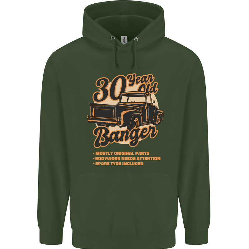 30 Year Old Banger Birthday 30th Year Old Mens 80% Cotton Hoodie Forest Green