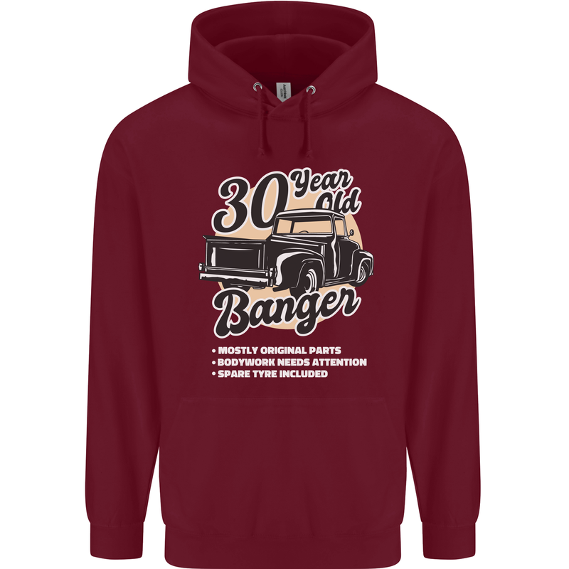 30 Year Old Banger Birthday 30th Year Old Mens 80% Cotton Hoodie Maroon