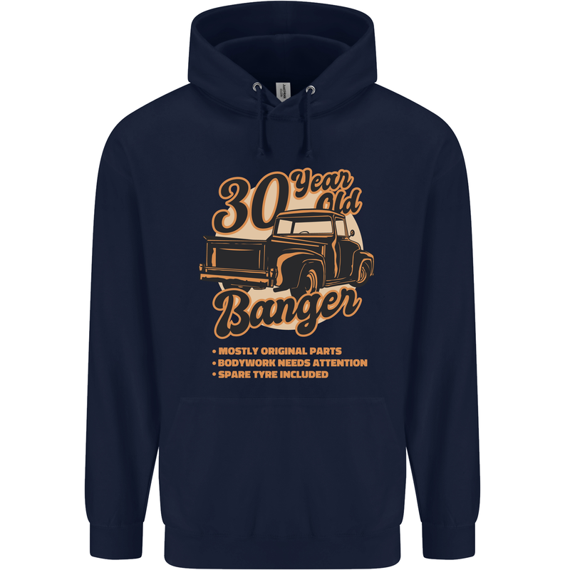 30 Year Old Banger Birthday 30th Year Old Mens 80% Cotton Hoodie Navy Blue
