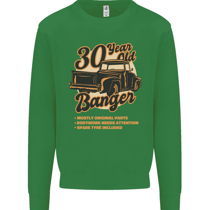 30 Year Old Banger Birthday 30th Year Old Mens Sweatshirt Jumper Irish Green