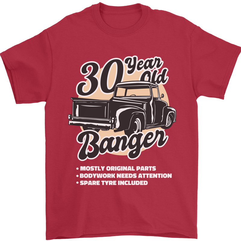 30 Year Old Banger Birthday 30th Year Old Mens T-Shirt 100% Cotton Red