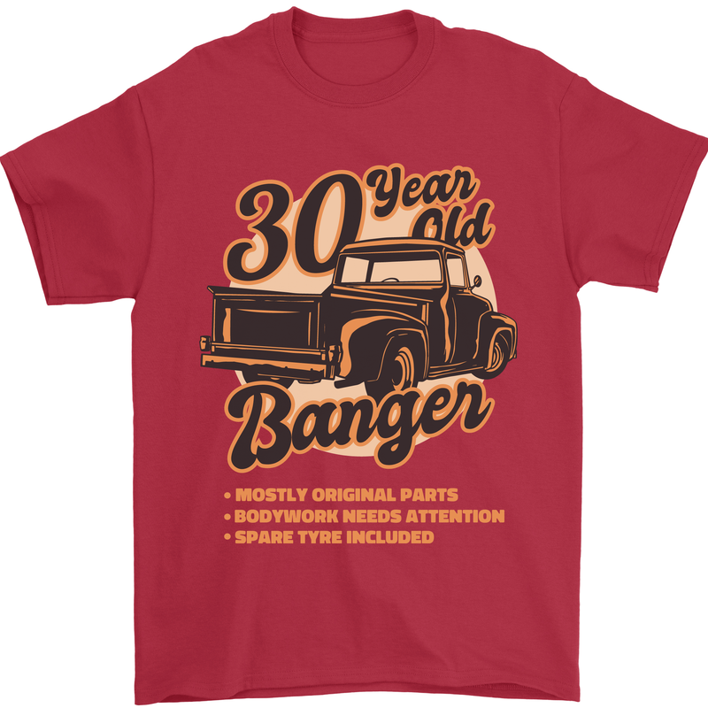 30 Year Old Banger Birthday 30th Year Old Mens T-Shirt 100% Cotton Red