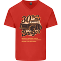 30 Year Old Banger Birthday 30th Year Old Mens V-Neck Cotton T-Shirt Red
