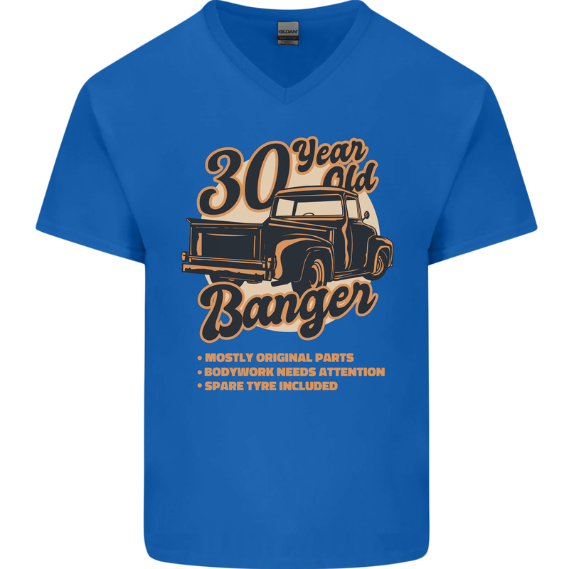 30 Year Old Banger Birthday 30th Year Old Mens V-Neck Cotton T-Shirt Royal Blue