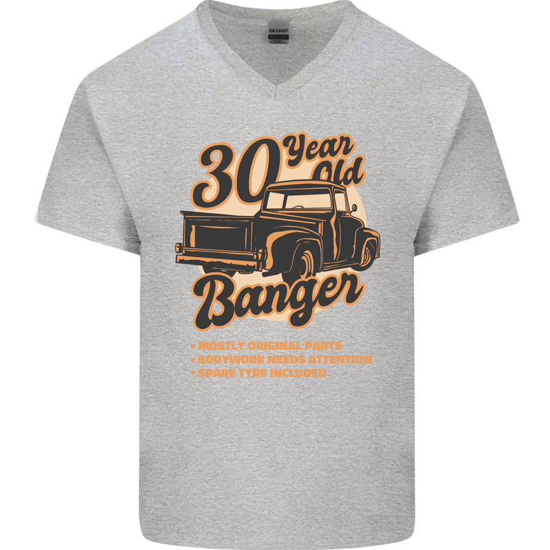 30 Year Old Banger Birthday 30th Year Old Mens V-Neck Cotton T-Shirt Sports Grey