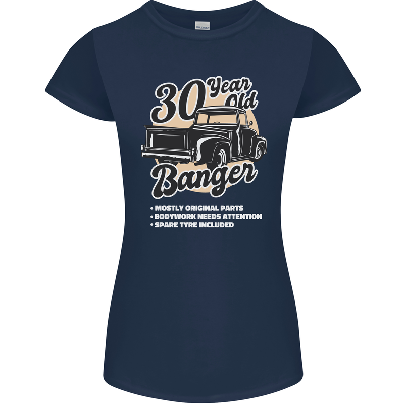 30 Year Old Banger Birthday 30th Year Old Womens Petite Cut T-Shirt Navy Blue