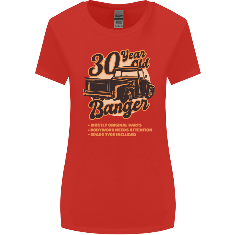 30 Year Old Banger Birthday 30th Year Old Womens Wider Cut T-Shirt Red
